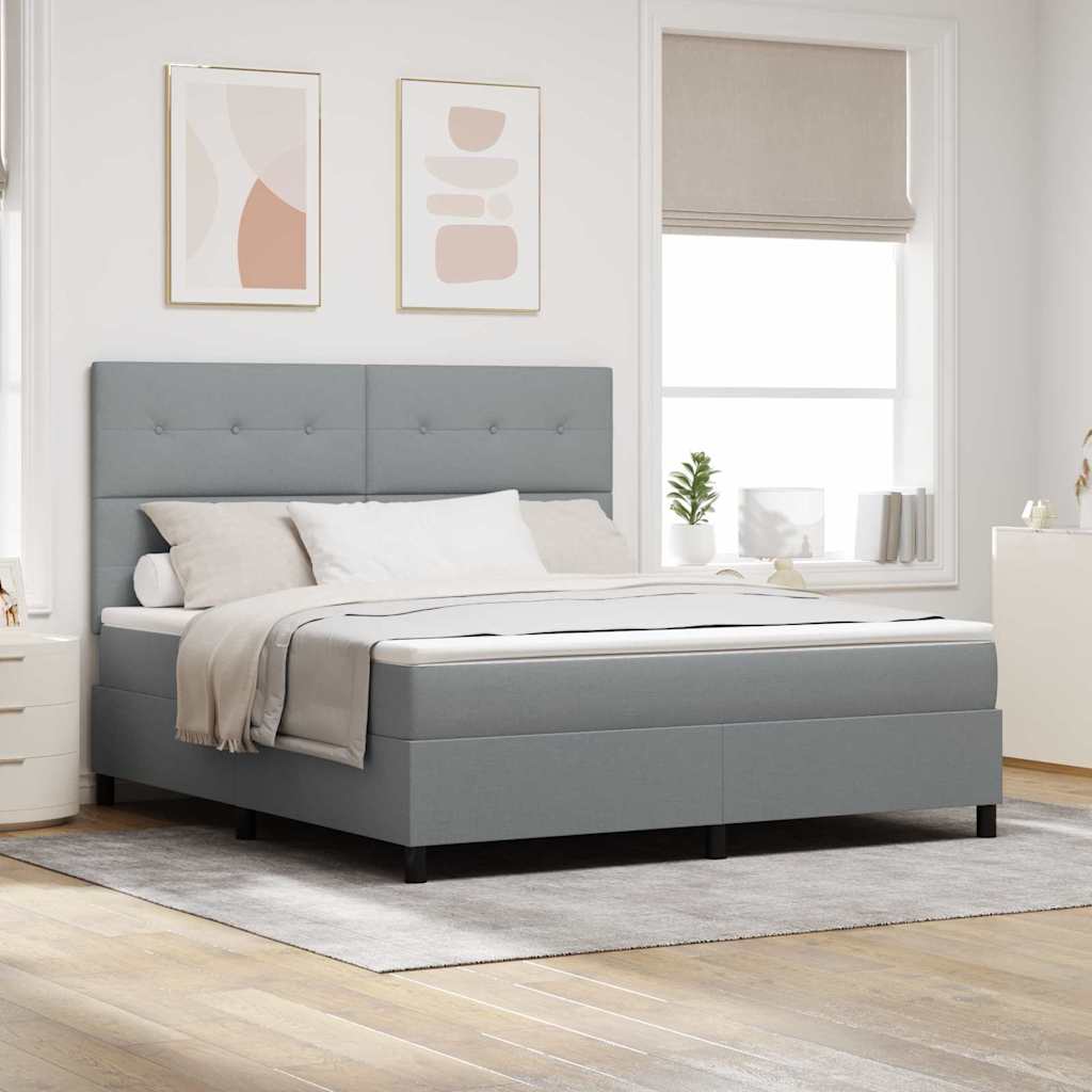 vidaXL Κρεβάτι με ελατήρια Ανοιχτό γκρι 180 x 200 cm ύφασμα