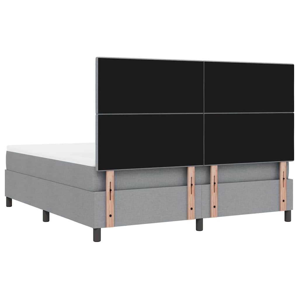 vidaXL Κρεβάτι με ελατήρια Ανοιχτό γκρι 180 x 200 cm ύφασμα