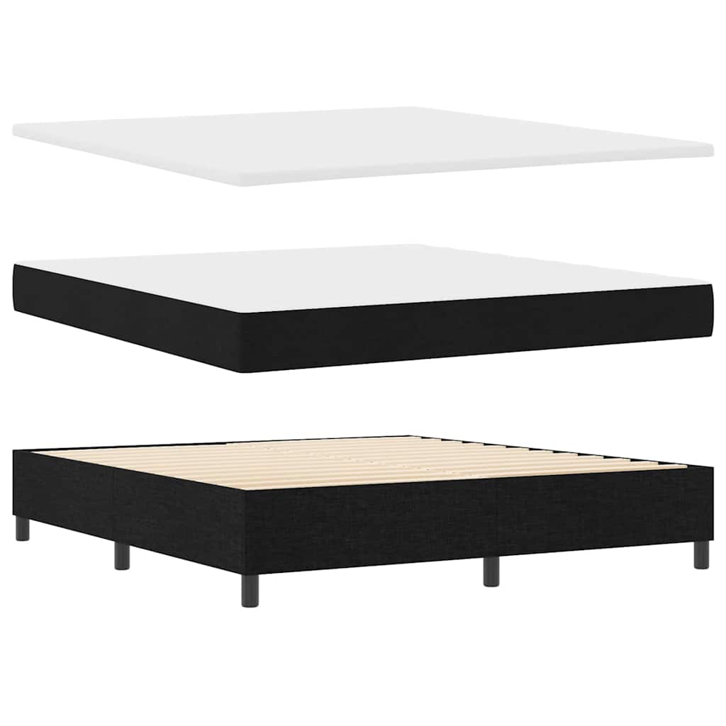 vidaXL Κρεβάτι με ελατήρια με κεφαλάρι Μαύρο 180 x 200 cm ύφασμα