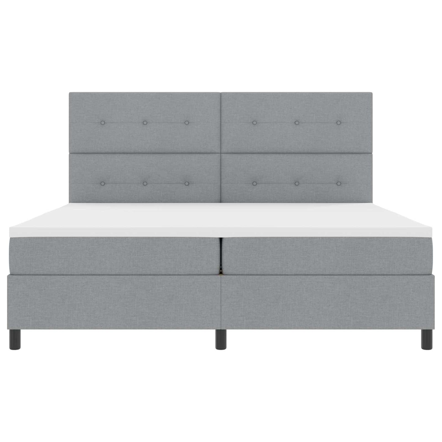 vidaXL Κρεβάτι με ελατήρια Ανοιχτό γκρι 200 x 200 cm ύφασμα