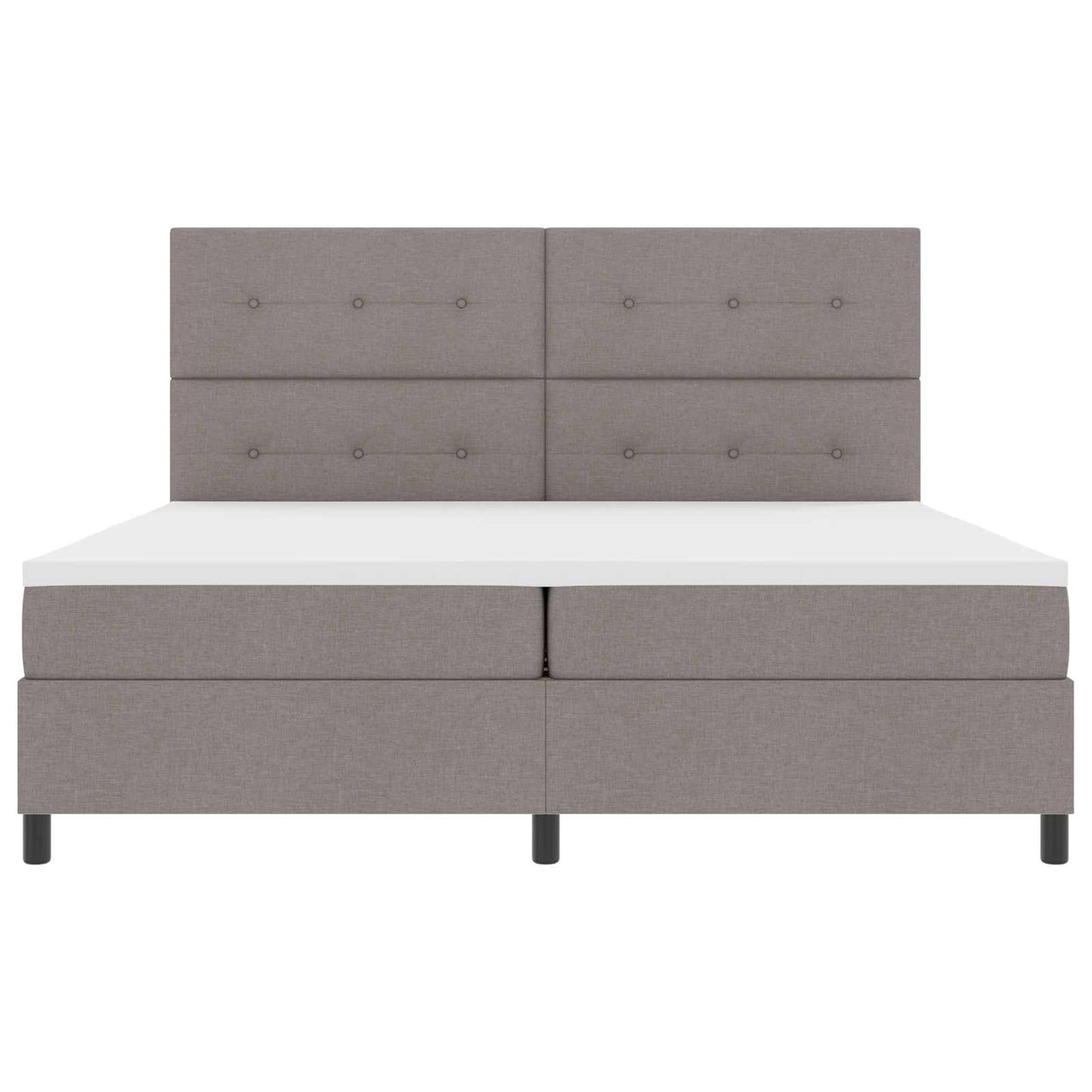 vidaXL Κρεβάτι με ελατήρια με κεφαλάρι Taupe 200 x 200 cm ύφασμα