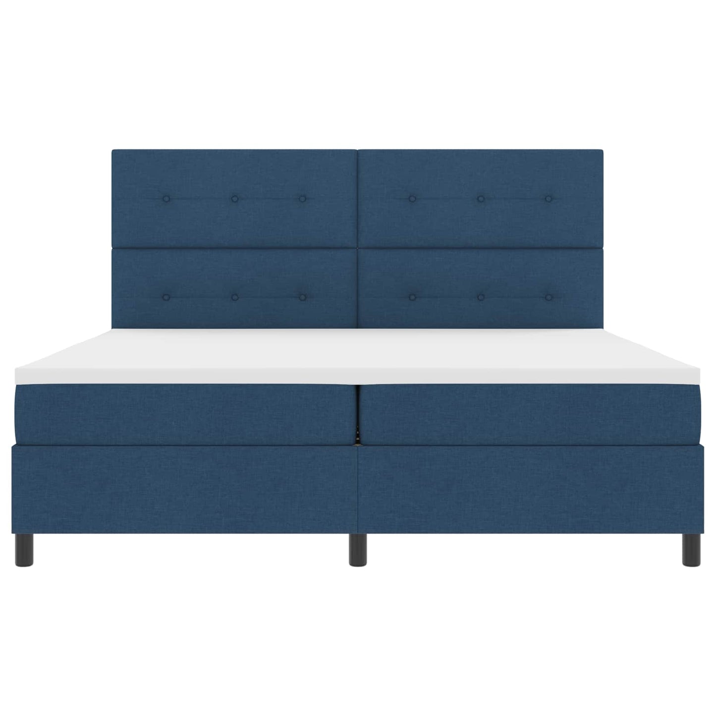 vidaXL Κρεβάτι με ελατήρια με κεφαλάρι Μπλε 200 x 200 cm ύφασμα