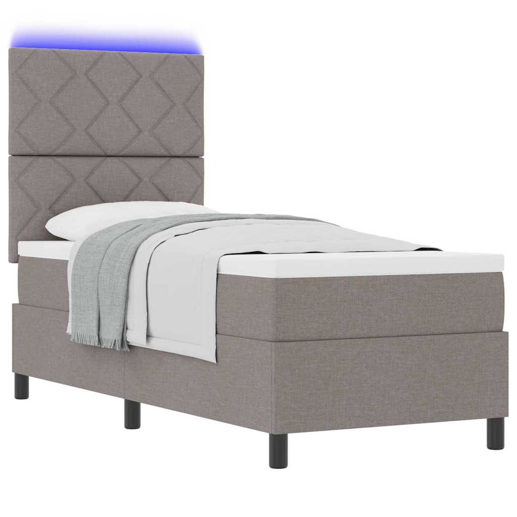 vidaXL Κρεβάτι με ελατήρια με κεφαλάρι Taupe 80 x 200 cm ύφασμα