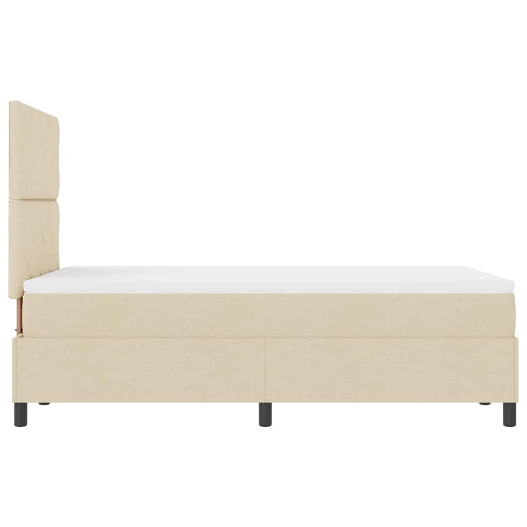 vidaXL Κρεβάτι με ελατήρια με κεφαλάρι Κρεμ 120 x 190 cm ύφασμα