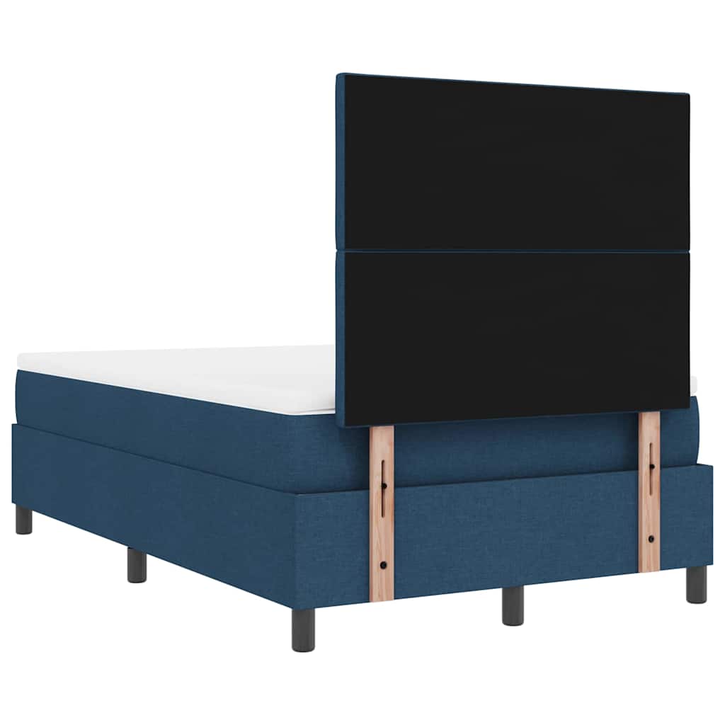 vidaXL Κρεβάτι με ελατήρια με κεφαλάρι Μπλε 120 x 190 cm ύφασμα