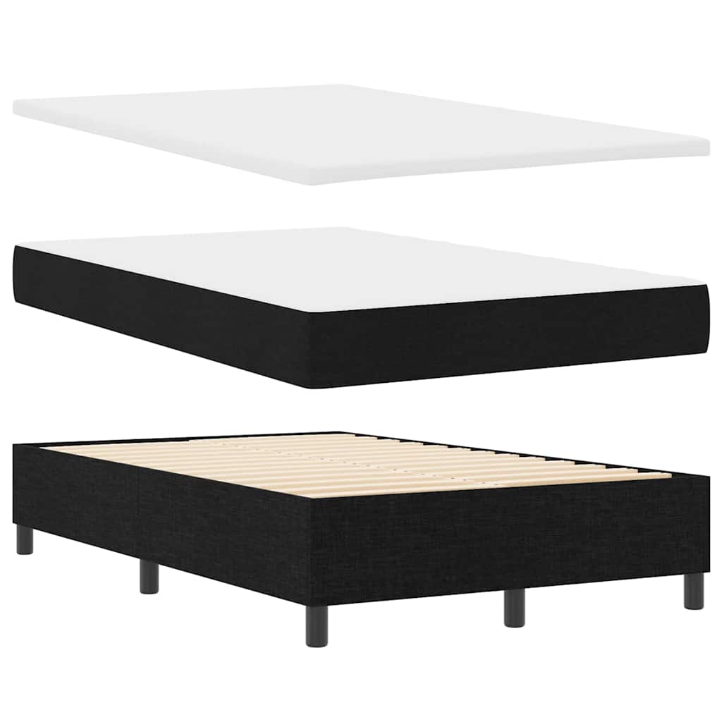 vidaXL Κρεβάτι με ελατήρια με κεφαλάρι Μαύρο 120 x 200 cm ύφασμα