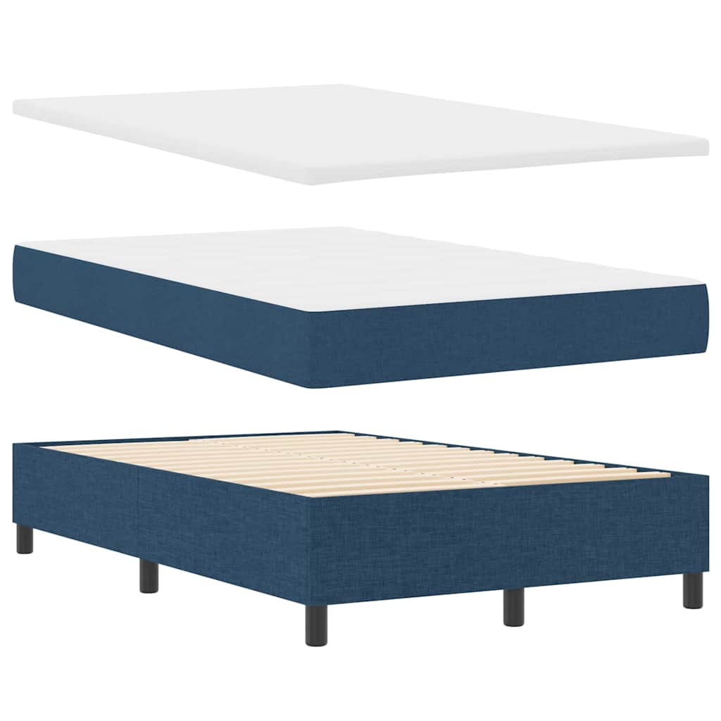 vidaXL Κρεβάτι με ελατήρια με κεφαλάρι Μπλε 120 x 200 cm ύφασμα