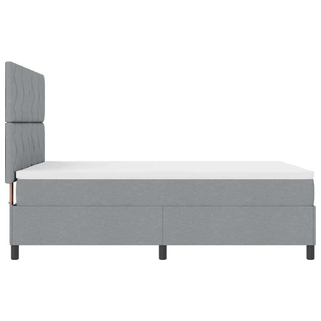 vidaXL Κρεβάτι με ελατήρια Ανοιχτό γκρι 140 x 190 cm ύφασμα