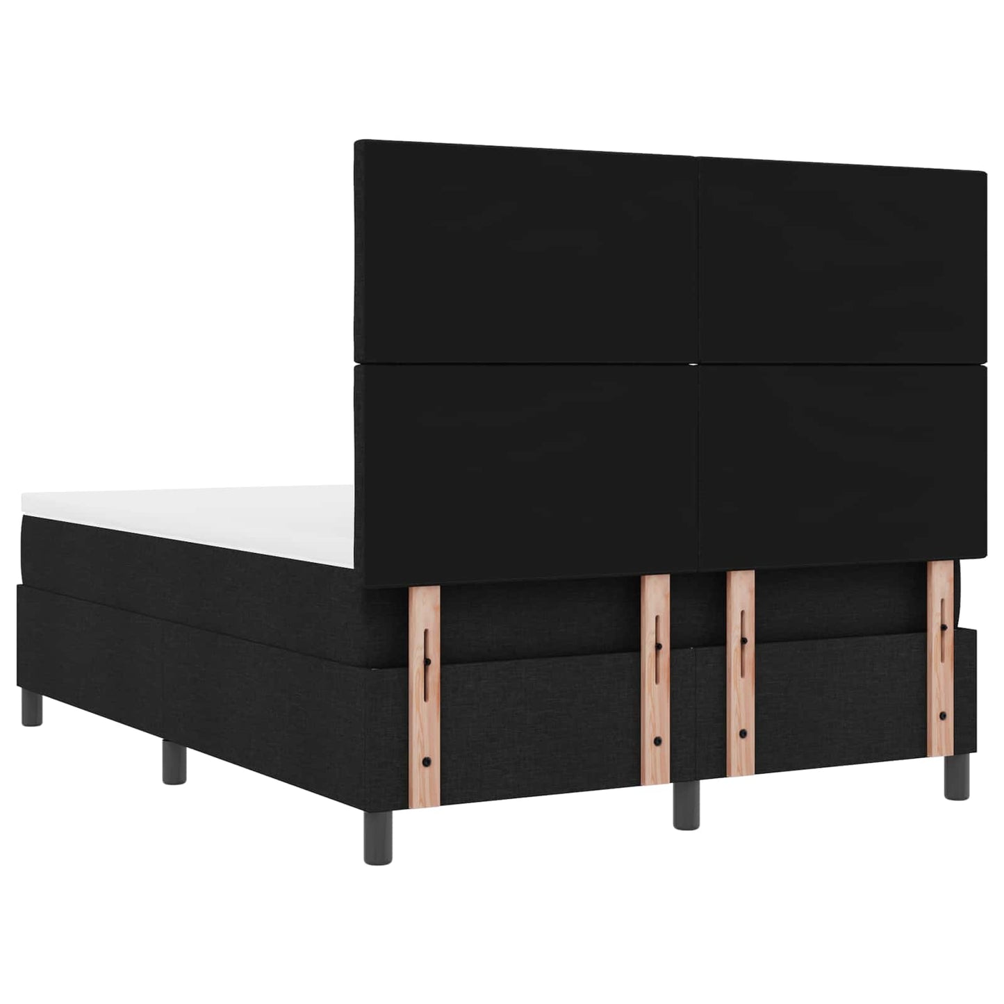 vidaXL Κρεβάτι με ελατήρια με κεφαλάρι Μαύρο 160 x 200 cm ύφασμα