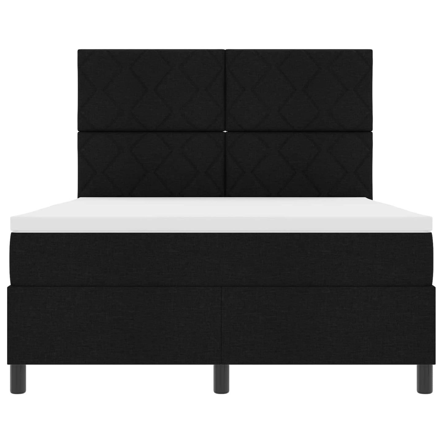 vidaXL Κρεβάτι με ελατήρια με κεφαλάρι Μαύρο 160 x 200 cm ύφασμα