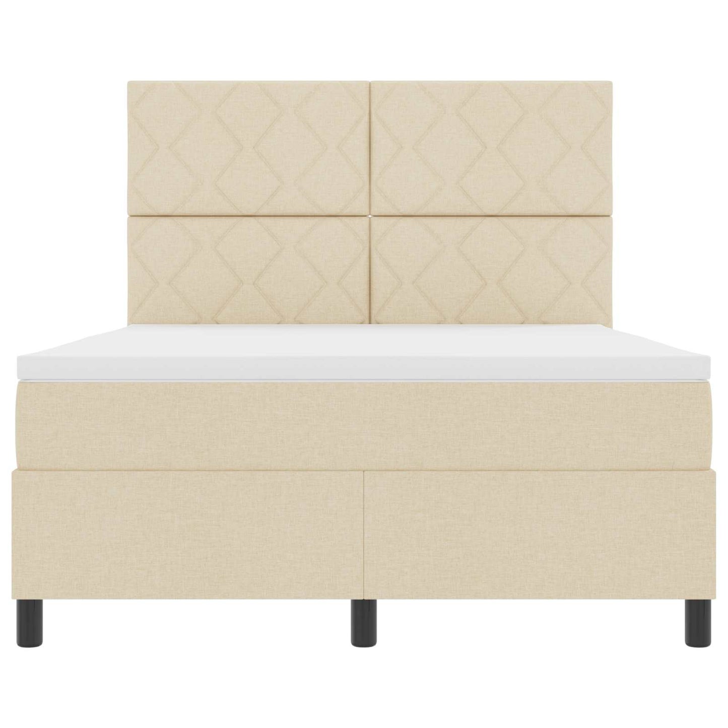 vidaXL Κρεβάτι με ελατήρια με κεφαλάρι Κρεμ 160 x 200 cm ύφασμα