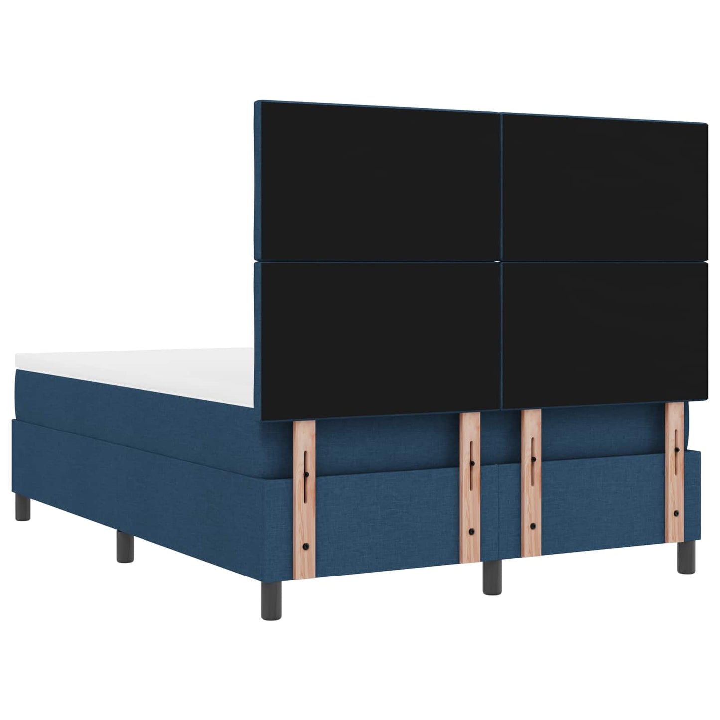 vidaXL Κρεβάτι με ελατήρια με κεφαλάρι Μπλε 160 x 200 cm ύφασμα