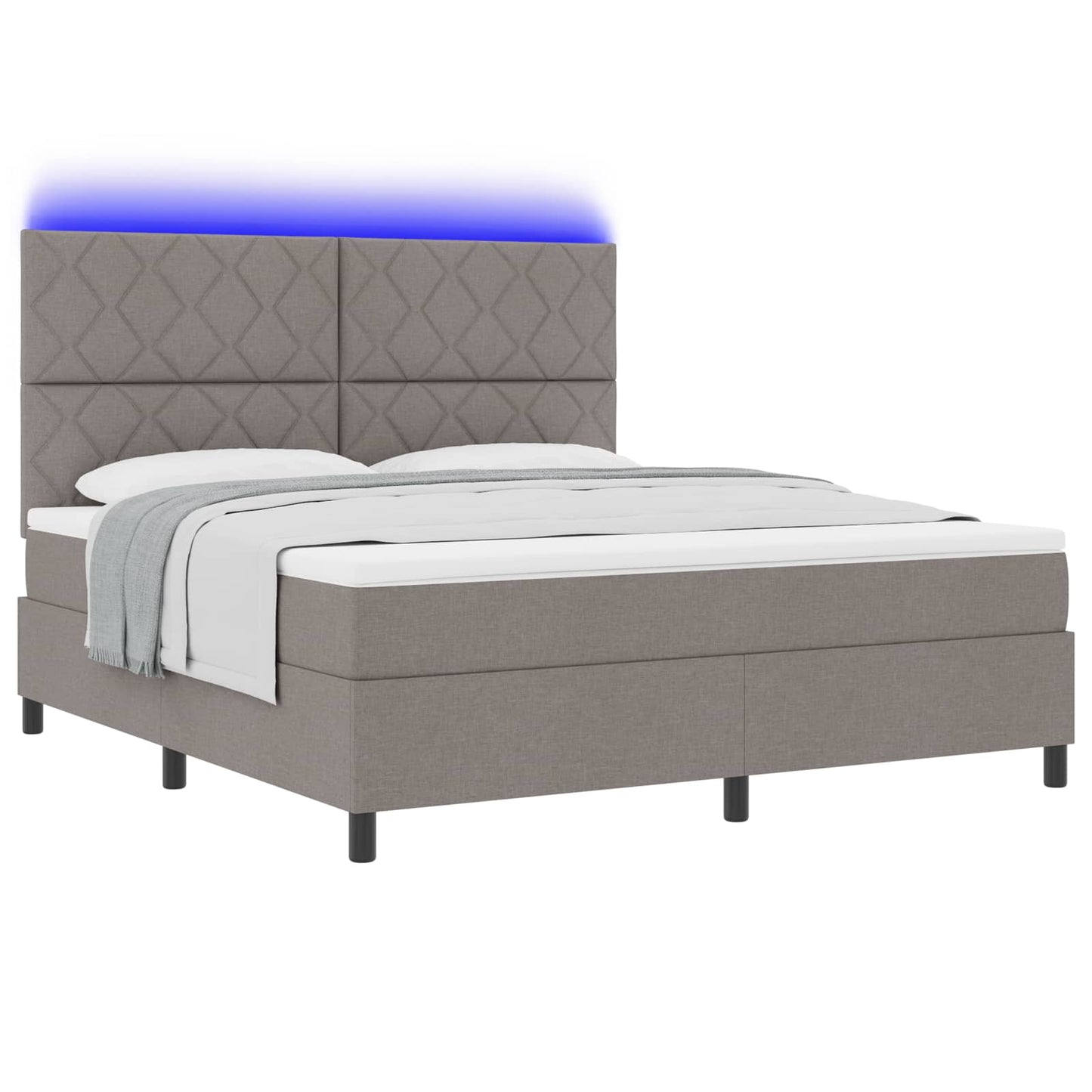 vidaXL Κρεβάτι με ελατήρια με κεφαλάρι Taupe 180 x 200 cm ύφασμα