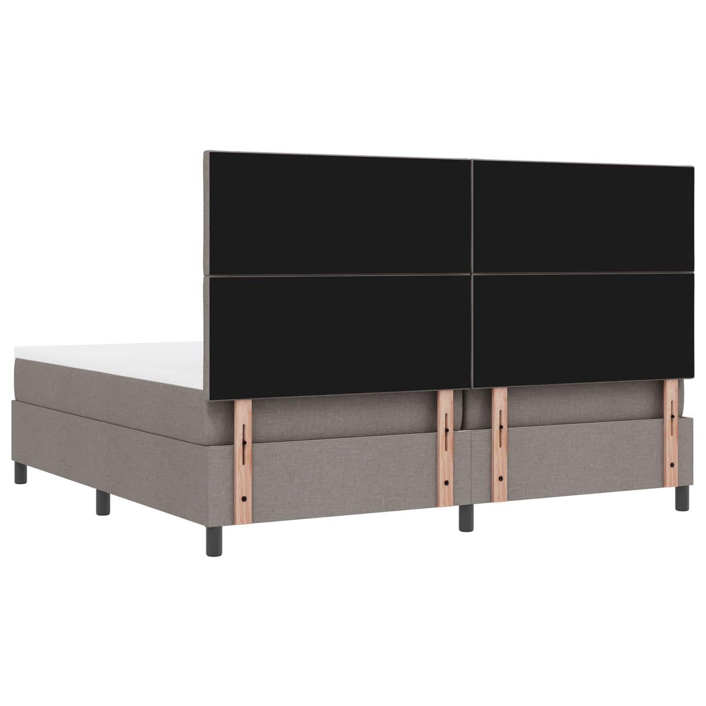 vidaXL Κρεβάτι με ελατήρια με κεφαλάρι Taupe 200 x 200 cm ύφασμα
