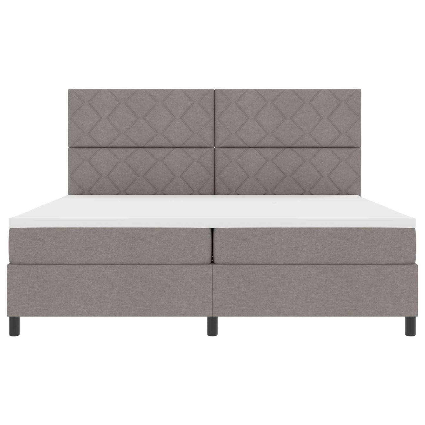 vidaXL Κρεβάτι με ελατήρια με κεφαλάρι Taupe 200 x 200 cm ύφασμα