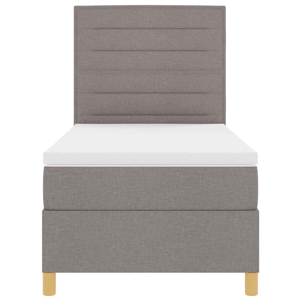 vidaXL LED Κρεβάτι με βάθρο με στρώμα Taupe 100 x 200 cm ύφασμα