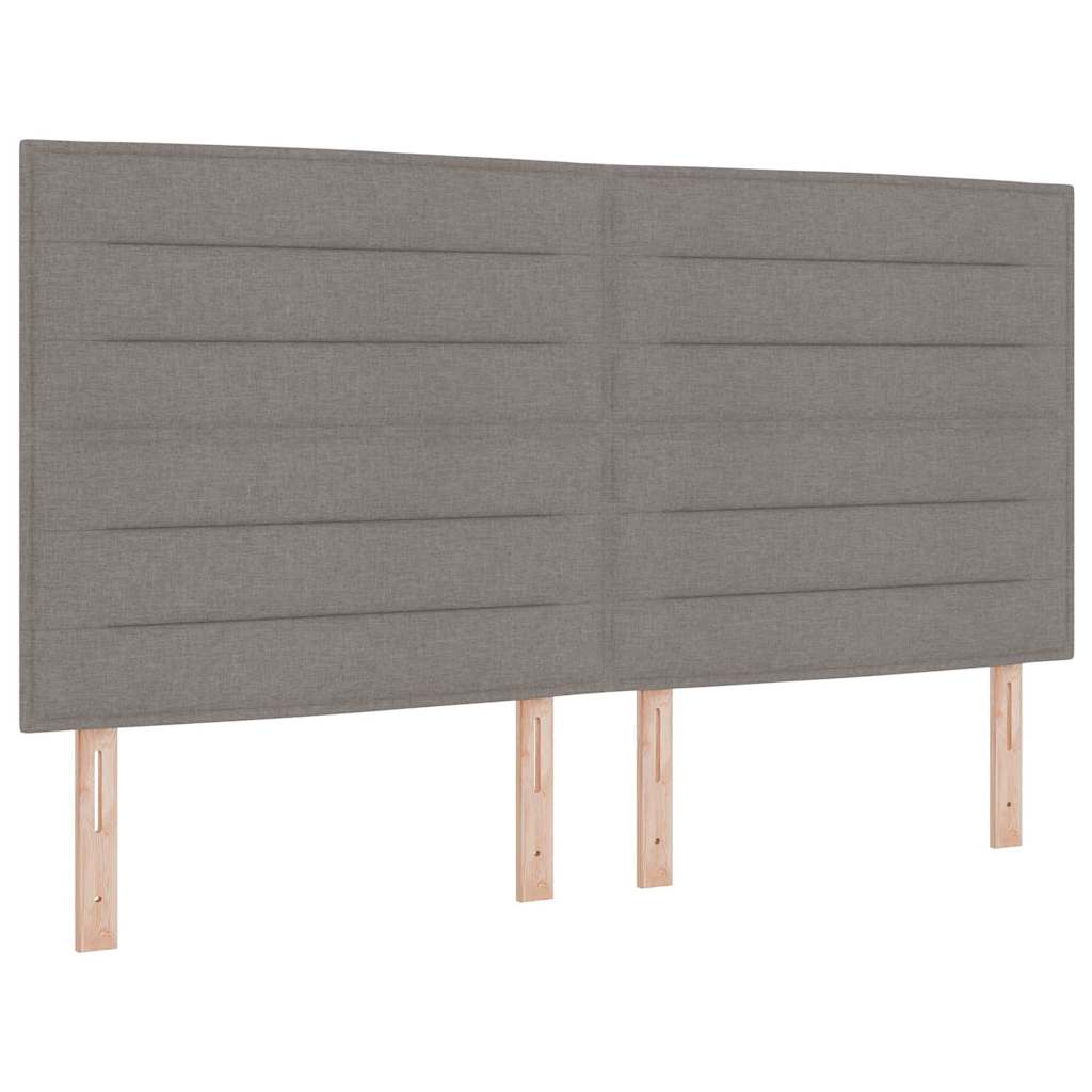 vidaXL LED Κρεβάτι με βάθρο με κεφαλάρι Taupe 180 x 200 cm ύφασμα
