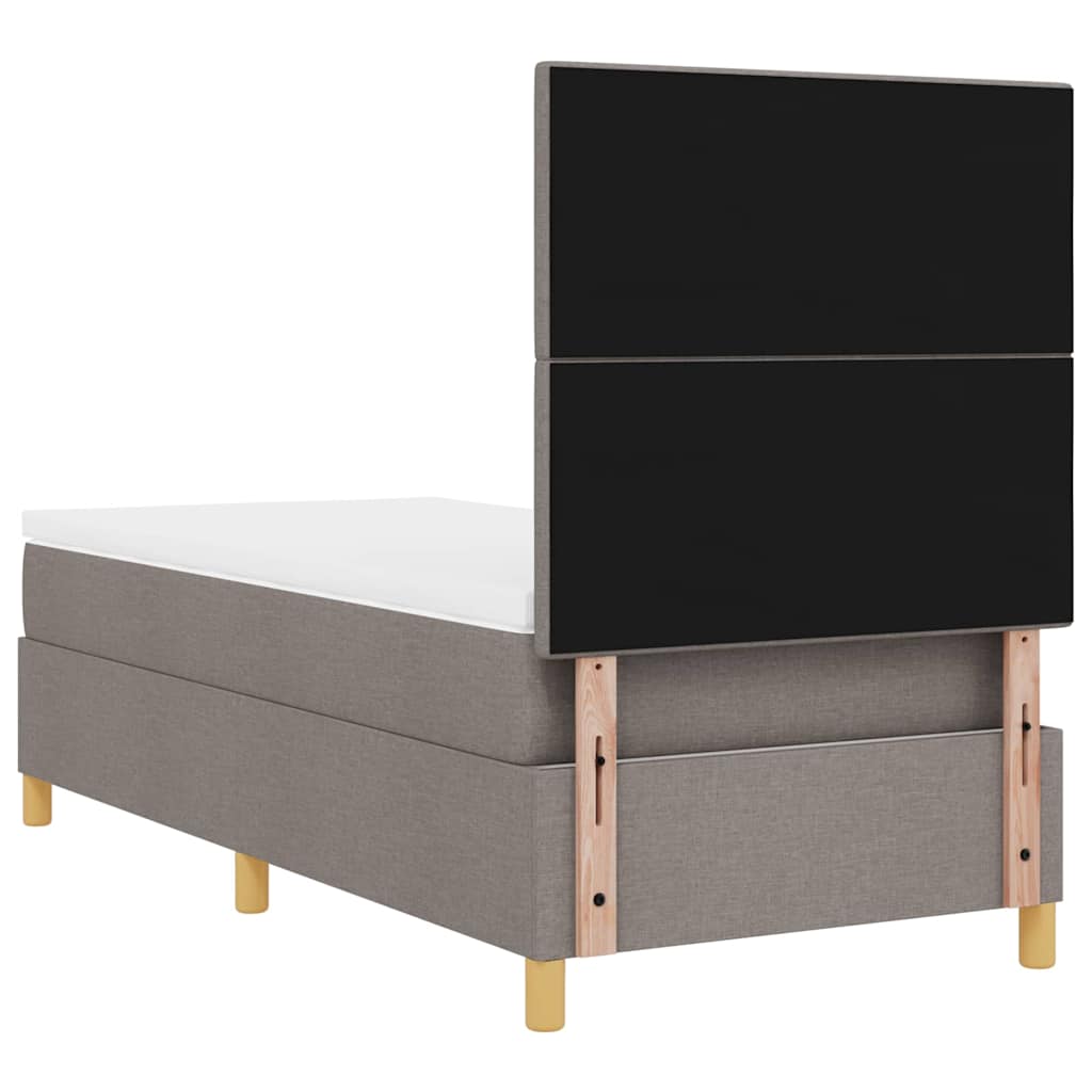 vidaXL LED Κρεβάτι με βάθρο με κεφαλάρι Taupe 100 x 200 cm ύφασμα
