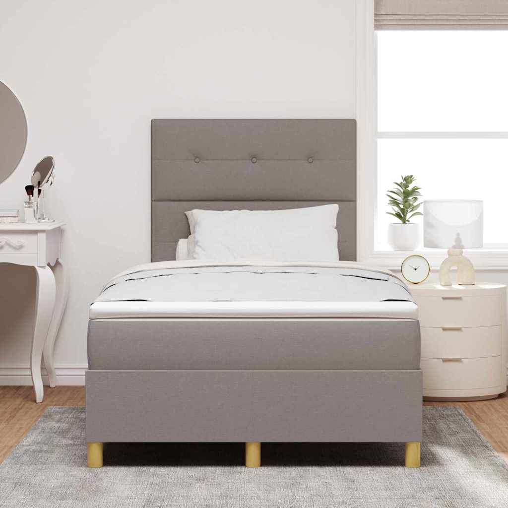 vidaXL LED Κρεβάτι με βάθρο με κεφαλάρι Taupe 120 x 190 cm ύφασμα