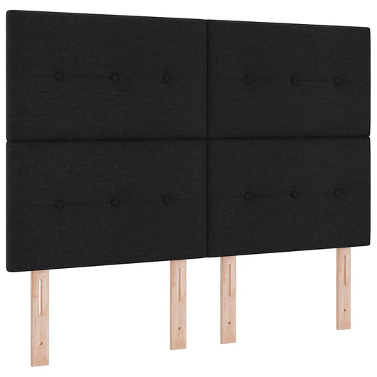 vidaXL LED Κρεβάτι με βάθρο με κεφαλάρι Μαύρο 160 x 200 cm ύφασμα