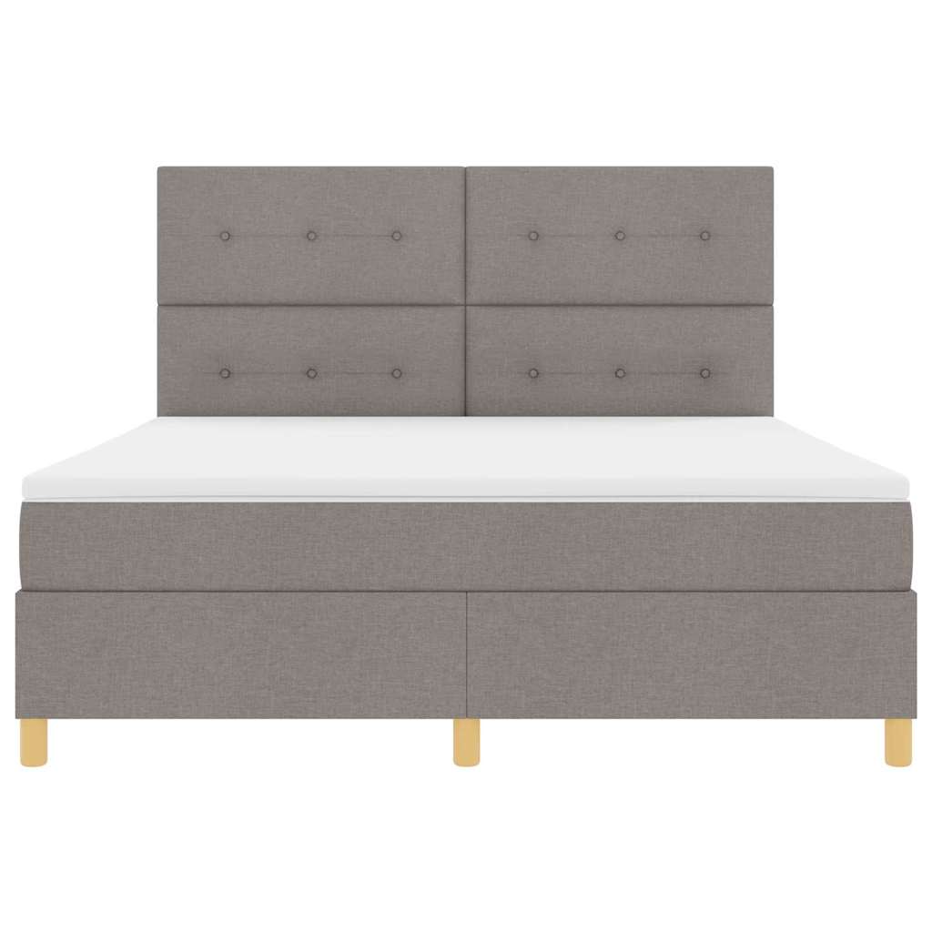 vidaXL LED Κρεβάτι με βάθρο με κεφαλάρι Taupe 180 x 200 cm ύφασμα