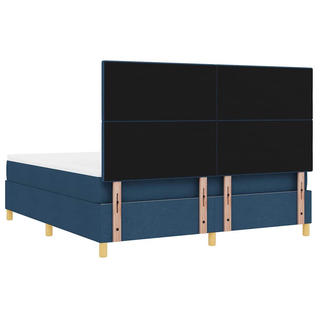 vidaXL LED Κρεβάτι με βάθρο με κεφαλάρι Μπλε 180 x 200 cm ύφασμα