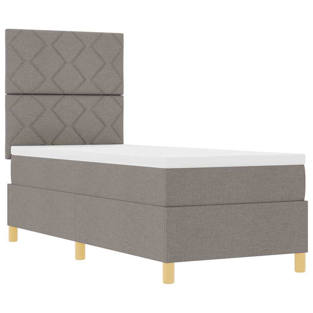 vidaXL LED Κρεβάτι με βάθρο με κεφαλάρι Taupe 80 x 200 cm ύφασμα
