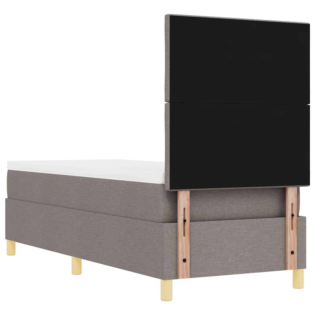 vidaXL LED Κρεβάτι με βάθρο με κεφαλάρι Taupe 80 x 200 cm ύφασμα