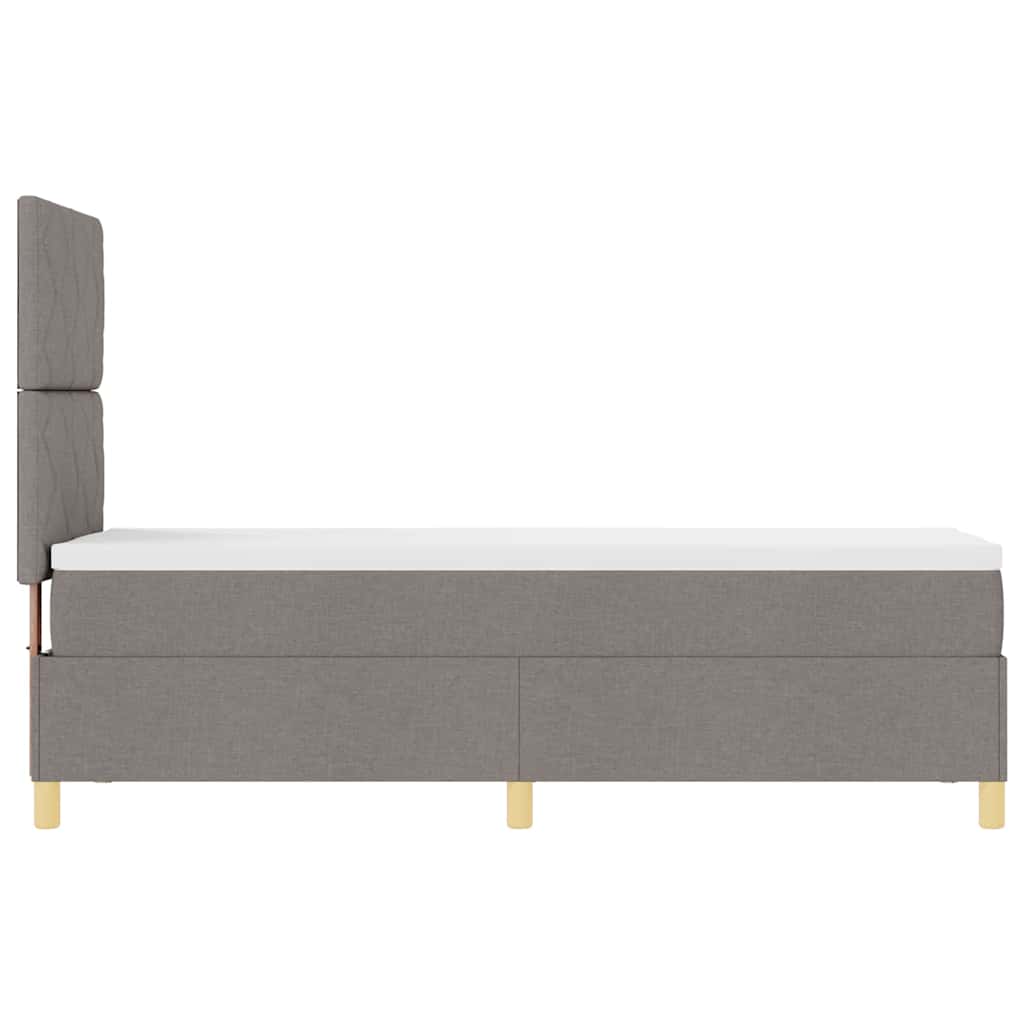 vidaXL LED Κρεβάτι με βάθρο με κεφαλάρι Taupe 80 x 200 cm ύφασμα