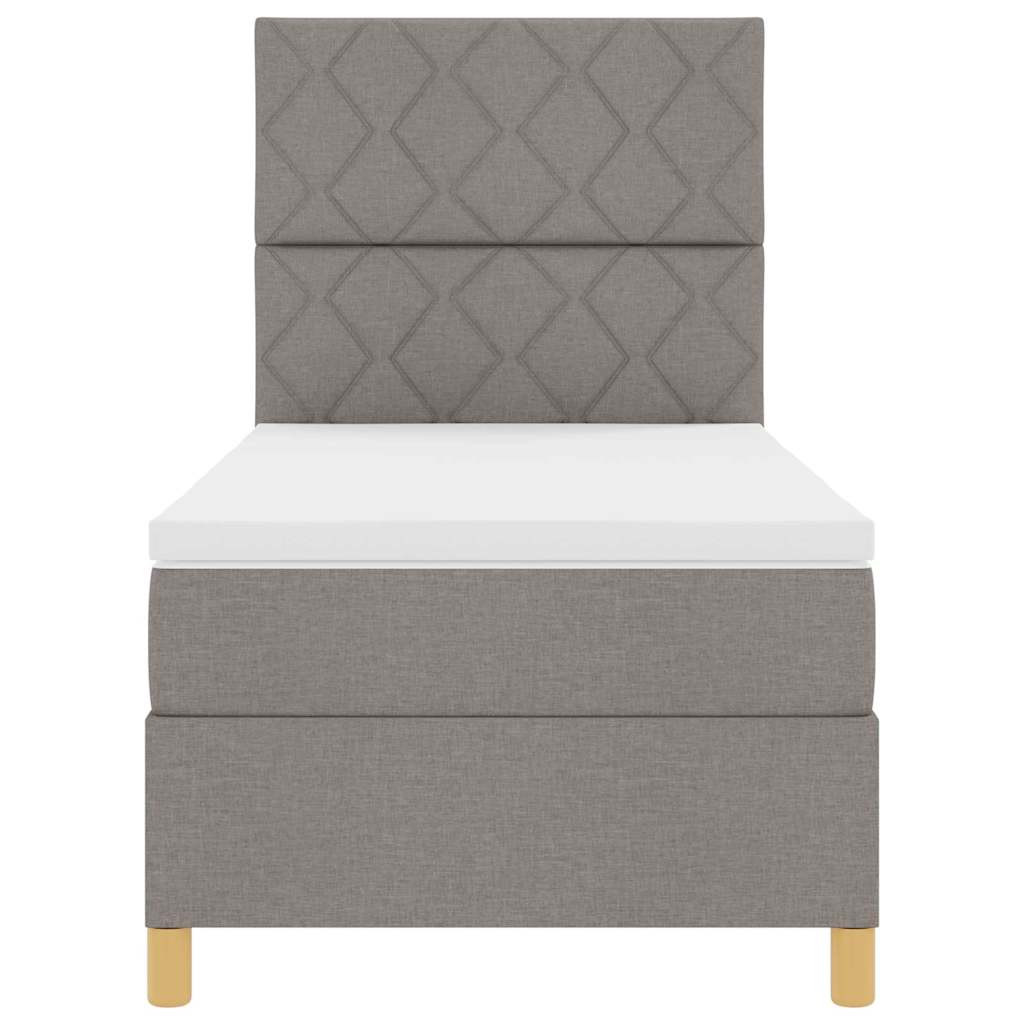 vidaXL LED Κρεβάτι με βάθρο με κεφαλάρι Taupe 90 x 190 cm ύφασμα