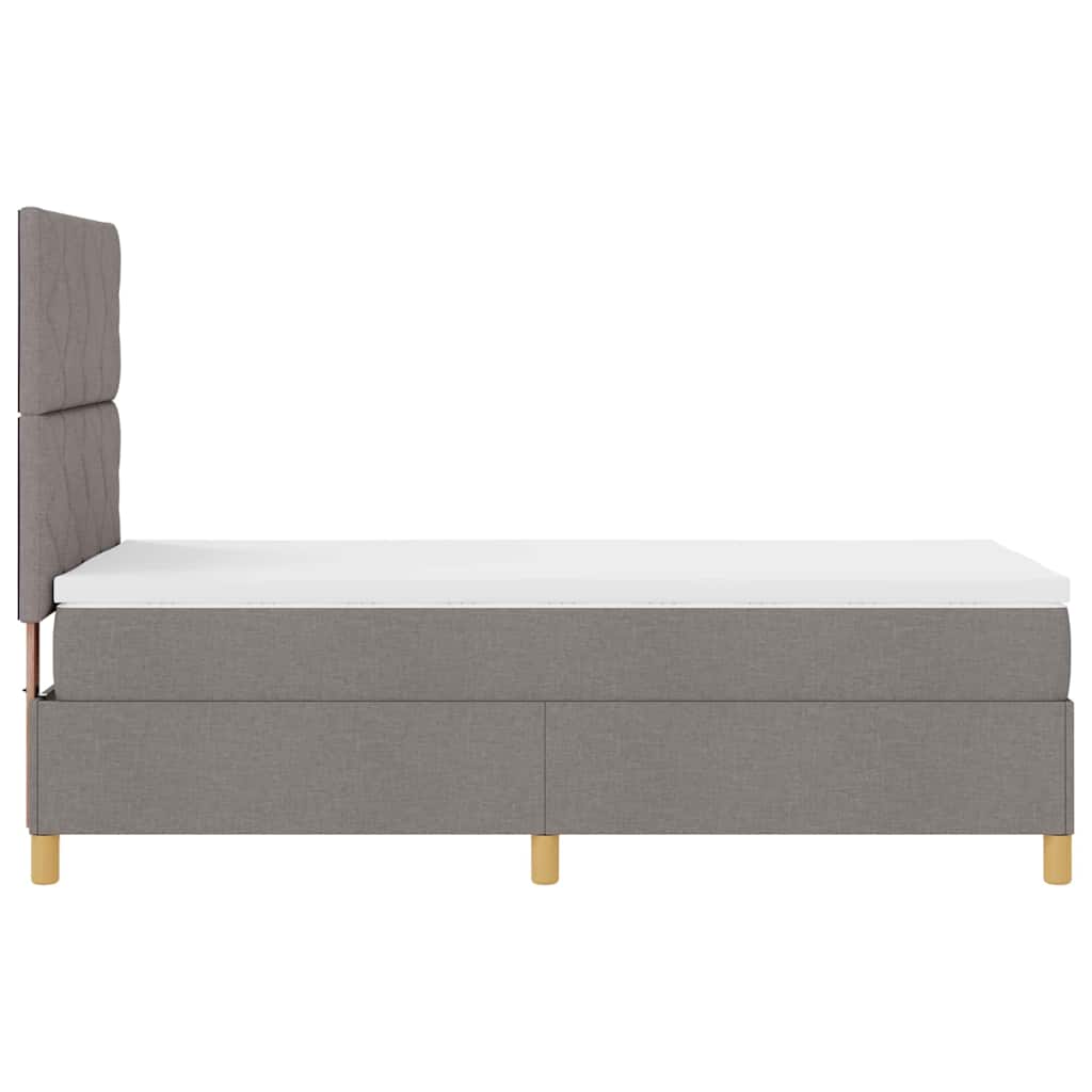 vidaXL LED Κρεβάτι με βάθρο με κεφαλάρι Taupe 90 x 190 cm ύφασμα
