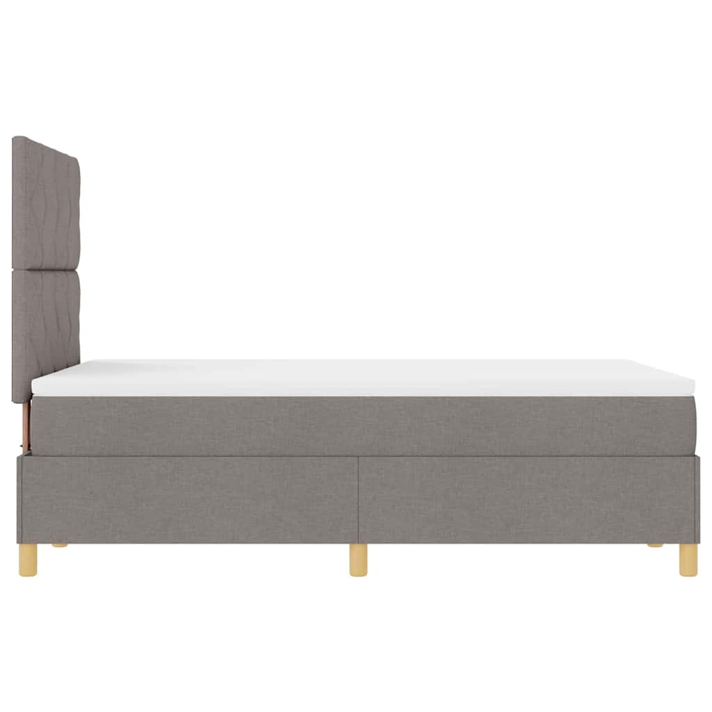 vidaXL LED Κρεβάτι με βάθρο με κεφαλάρι Taupe 120 x 200 cm ύφασμα