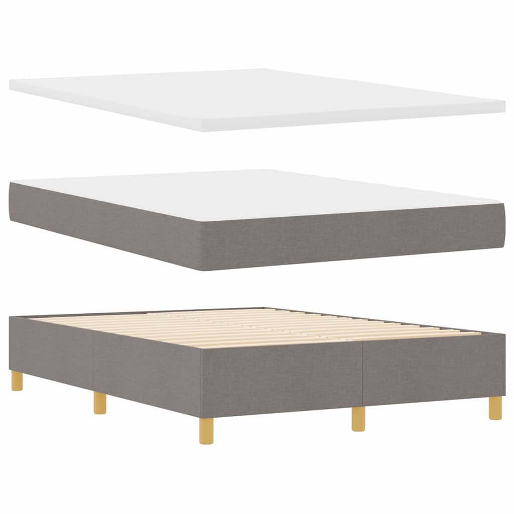 vidaXL LED Κρεβάτι με βάθρο με κεφαλάρι Taupe 140 x 200 cm ύφασμα
