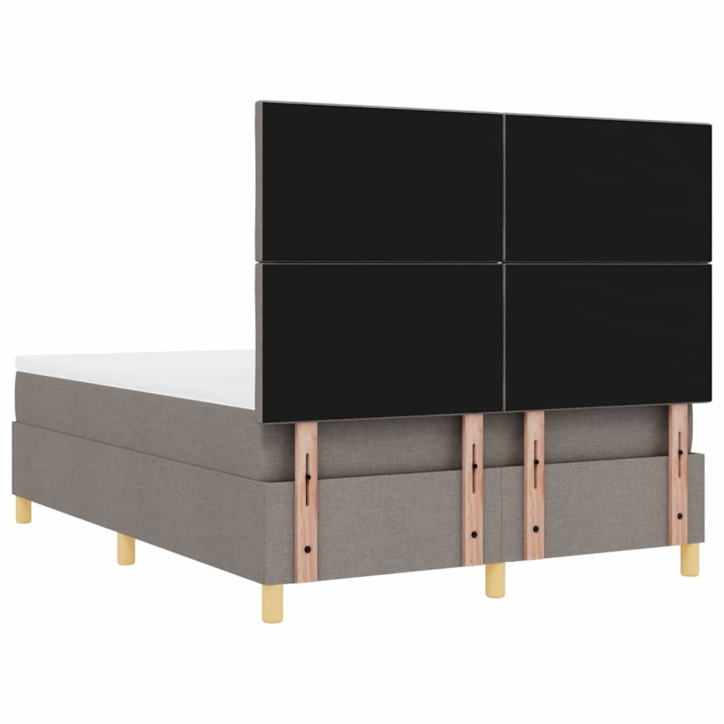 vidaXL LED Κρεβάτι με βάθρο με κεφαλάρι Taupe 160 x 200 cm ύφασμα