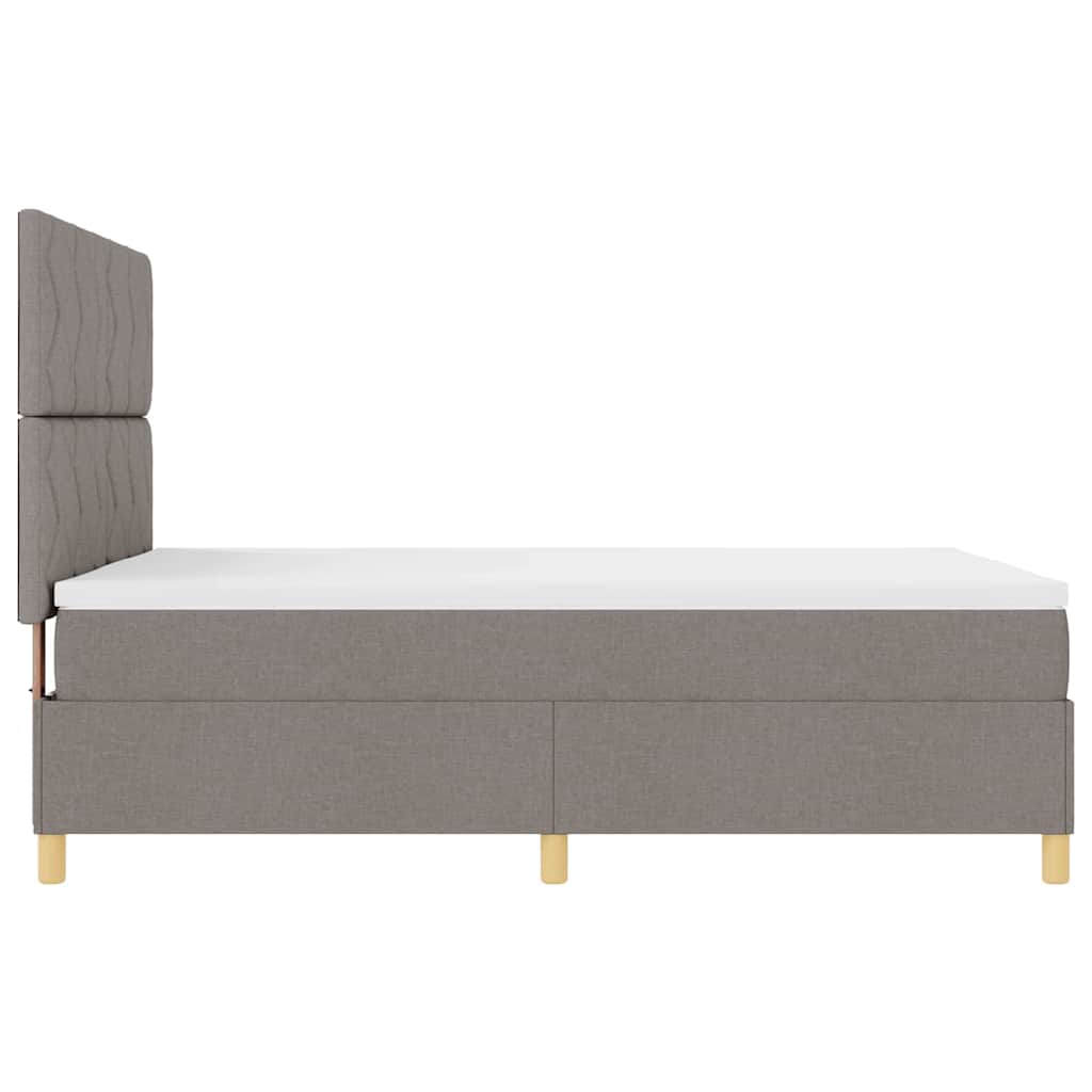 vidaXL LED Κρεβάτι με βάθρο με κεφαλάρι Taupe 160 x 200 cm ύφασμα