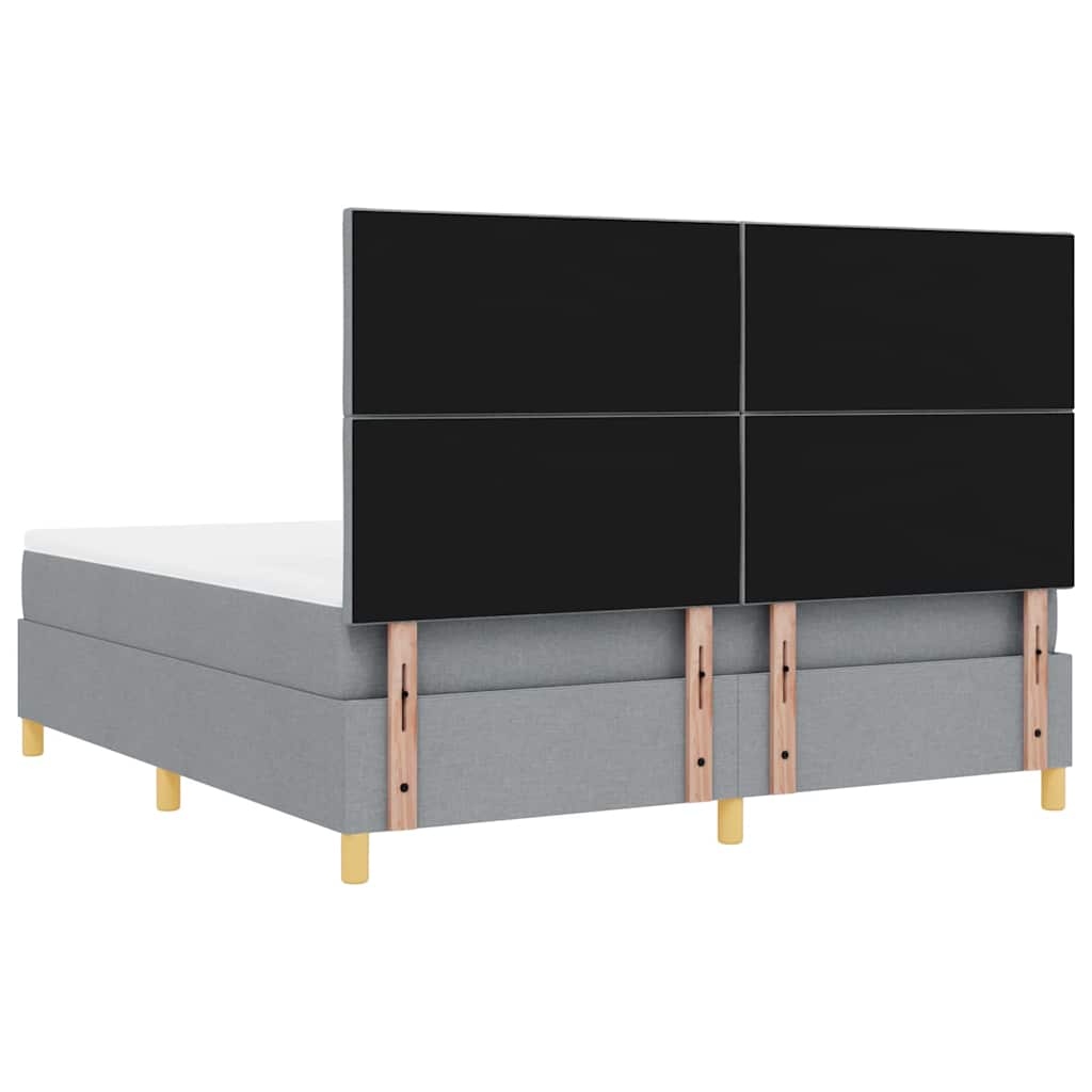 vidaXL LED Κρεβάτι με βάθρο Ανοιχτό γκρι 180 x 200 cm ύφασμα