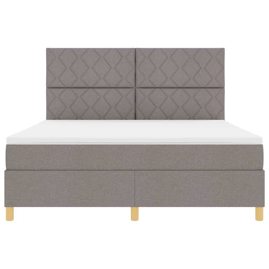 vidaXL LED Κρεβάτι με βάθρο με κεφαλάρι Taupe 180 x 200 cm ύφασμα