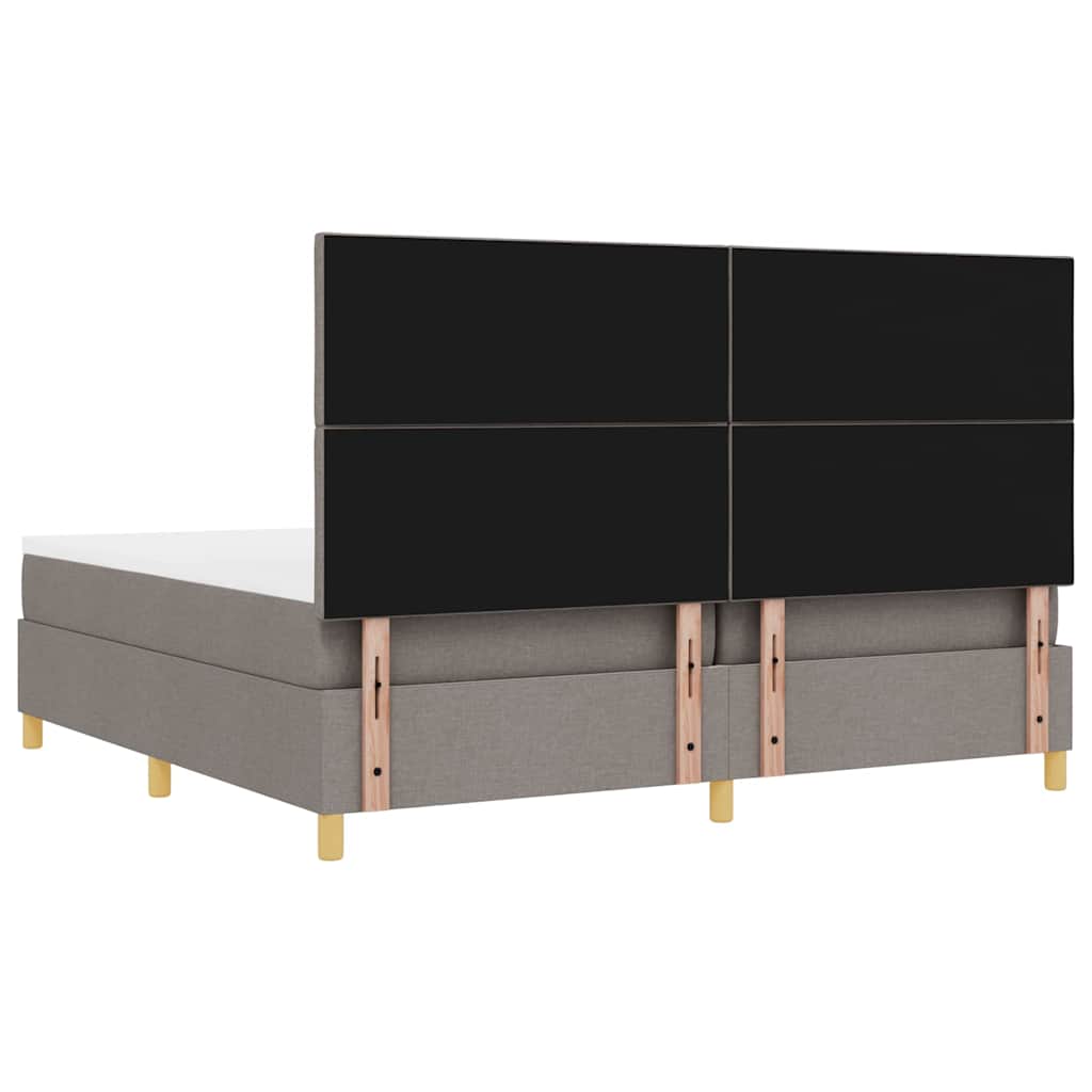 vidaXL LED Κρεβάτι με βάθρο με κεφαλάρι Taupe 200 x 200 cm ύφασμα