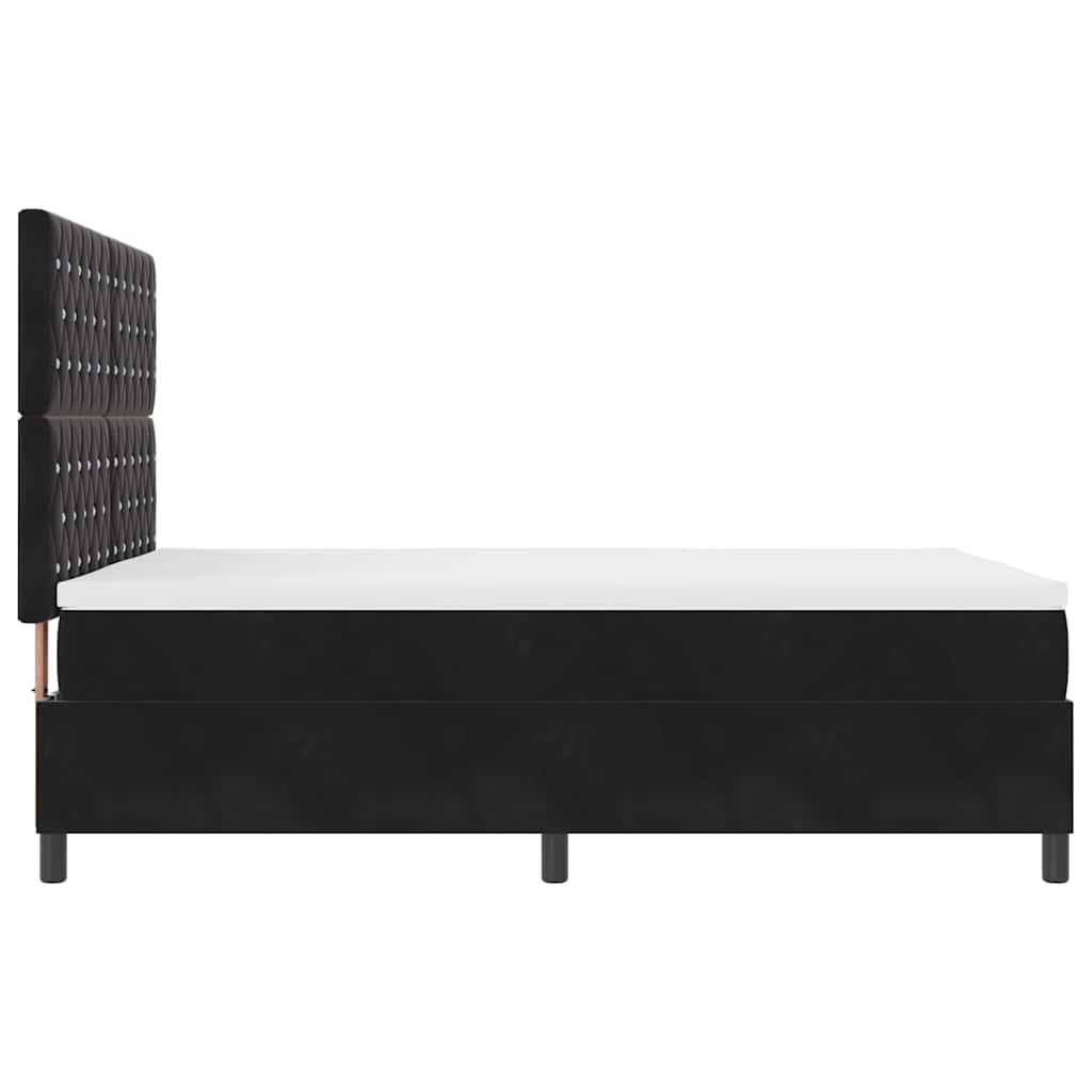 vidaXL LED Κρεβάτι με βάθρο με στρώμα Μαύρο 140 x 190 cm Βελούδο