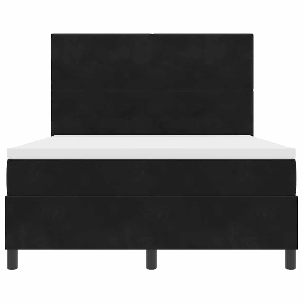 vidaXL LED Κρεβάτι με βάθρο με κεφαλάρι Μαύρο 160 x 200 cm Βελούδο