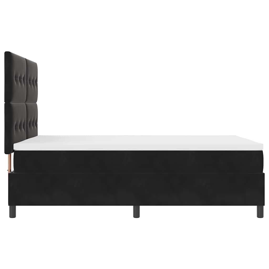 vidaXL LED Κρεβάτι με βάθρο με κεφαλάρι Μαύρο 160 x 200 cm Βελούδο