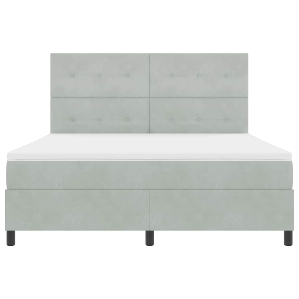 vidaXL LED Κρεβάτι με βάθρο με στρώμα Ανοιχτό γκρι 180 x 200 cm ύφασμα