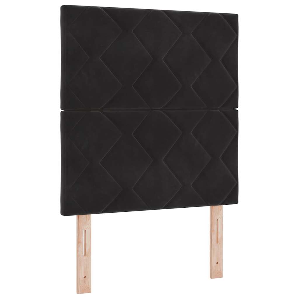 vidaXL LED Κρεβάτι με βάθρο με κεφαλάρι Μαύρο 80 x 200 cm Βελούδο