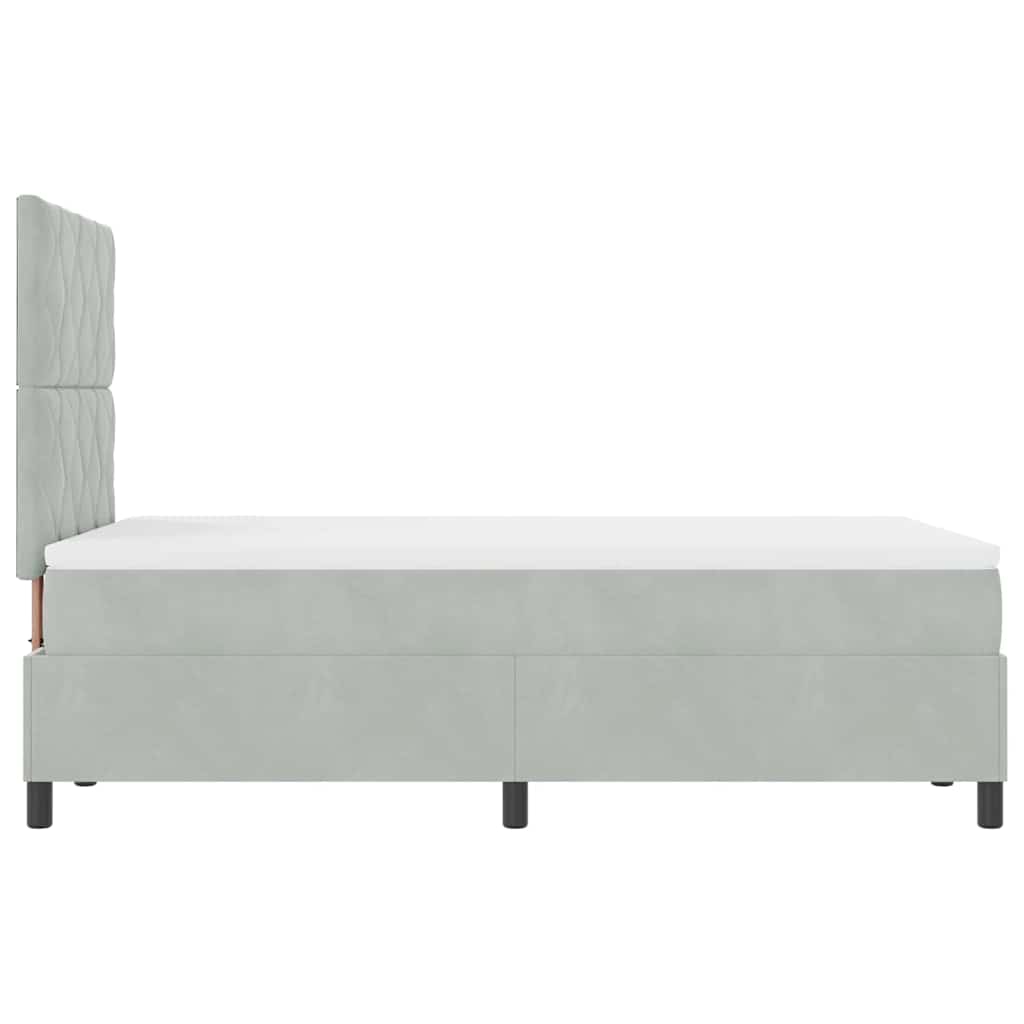 vidaXL LED Κρεβάτι με βάθρο Ανοιχτό γκρι 120 x 190 cm Βελούδο