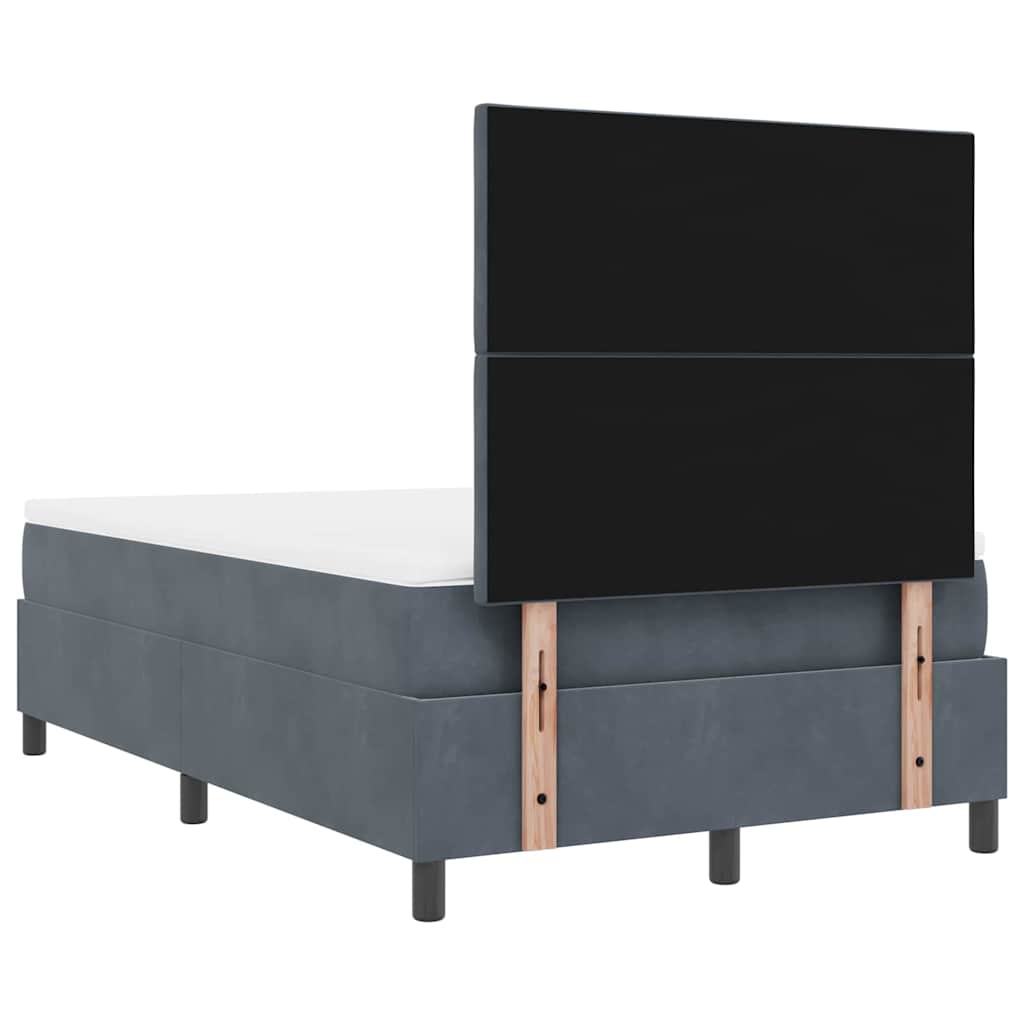 vidaXL LED Κρεβάτι με βάθρο Σκούρο Γκρι 120 x 200 cm Βελούδο