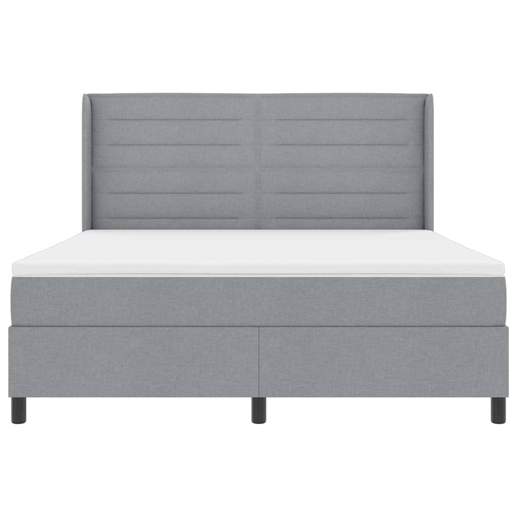 vidaXL LED Κρεβάτι με βάθρο με στρώμα Ανοιχτό γκρι 180 x 200 cm ύφασμα