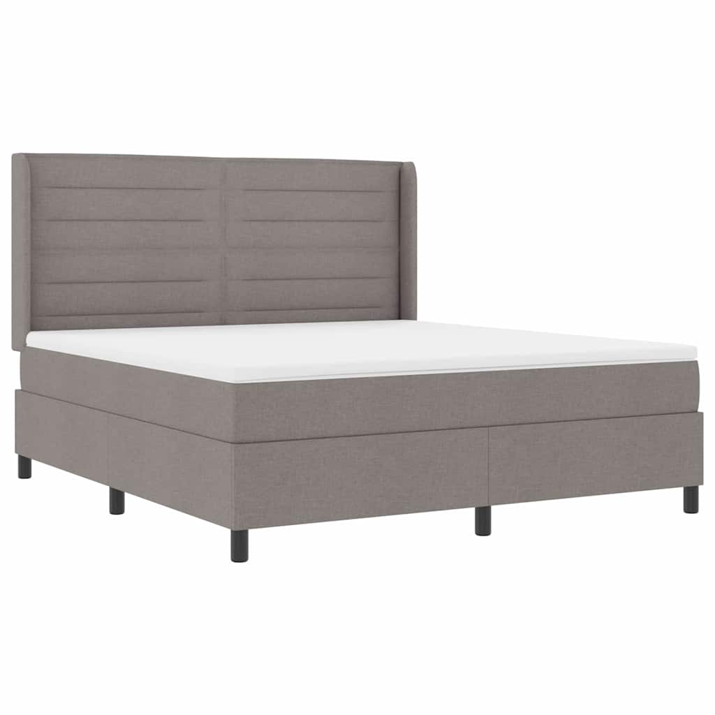 vidaXL LED Κρεβάτι με βάθρο με κεφαλάρι Taupe 180 x 200 cm ύφασμα