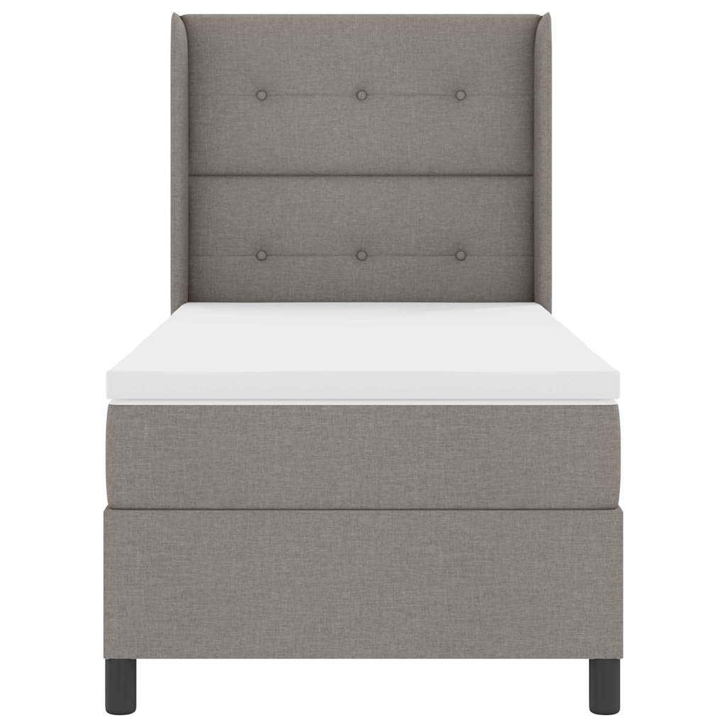 vidaXL LED Κρεβάτι με βάθρο με στρώμα Taupe 80 x 200 cm ύφασμα