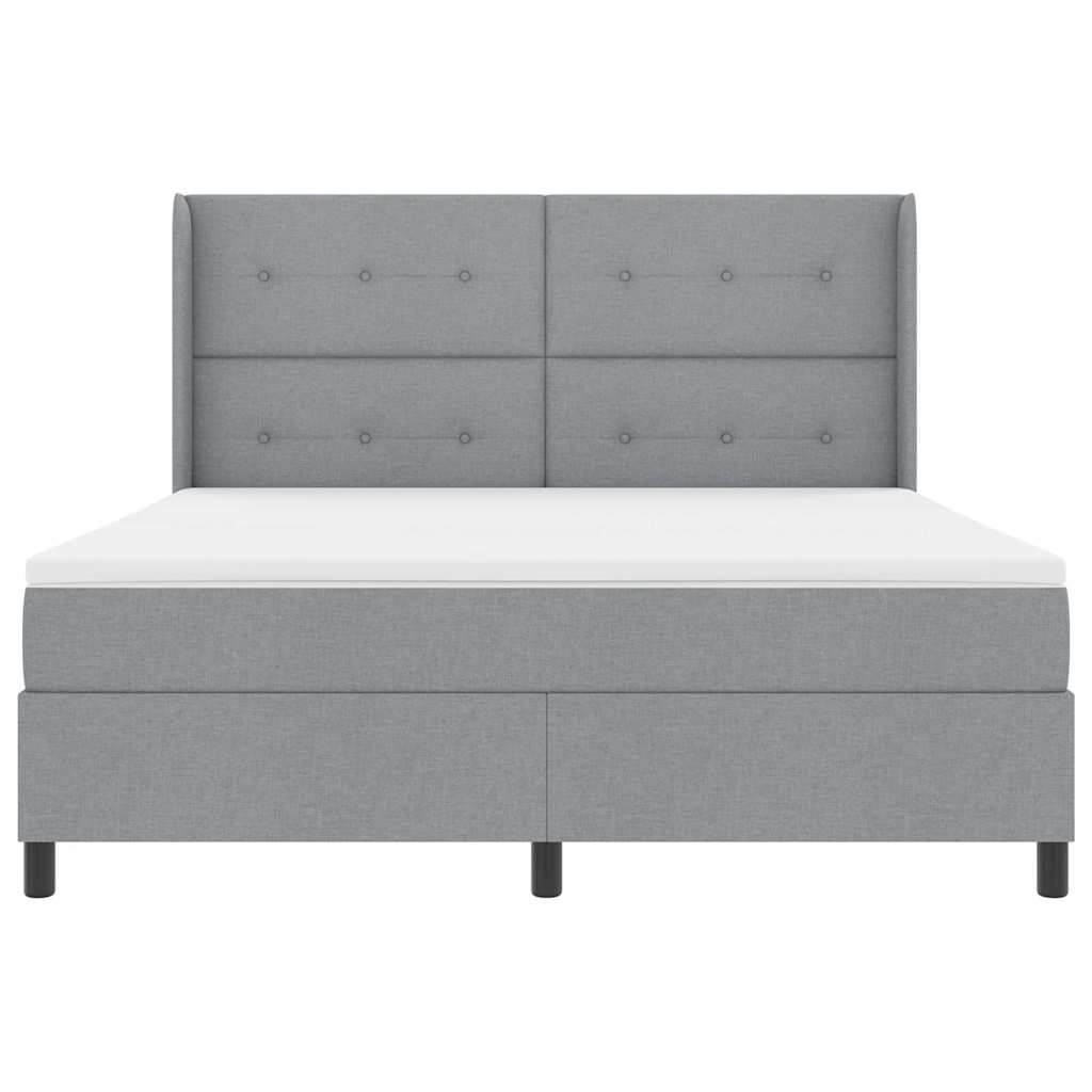 vidaXL LED Κρεβάτι με βάθρο Ανοιχτό γκρι 180 x 200 cm ύφασμα