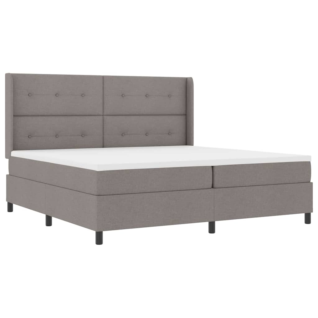 vidaXL LED Κρεβάτι με βάθρο με κεφαλάρι Taupe 200 x 200 cm ύφασμα
